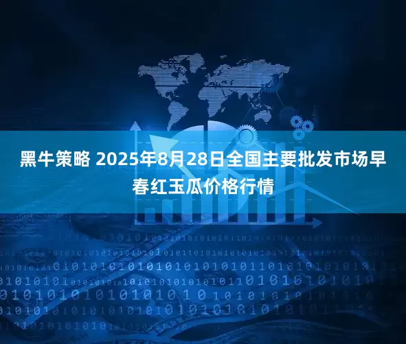 黑牛策略 2025年8月28日全国主要批发市场早春红玉瓜价格行情